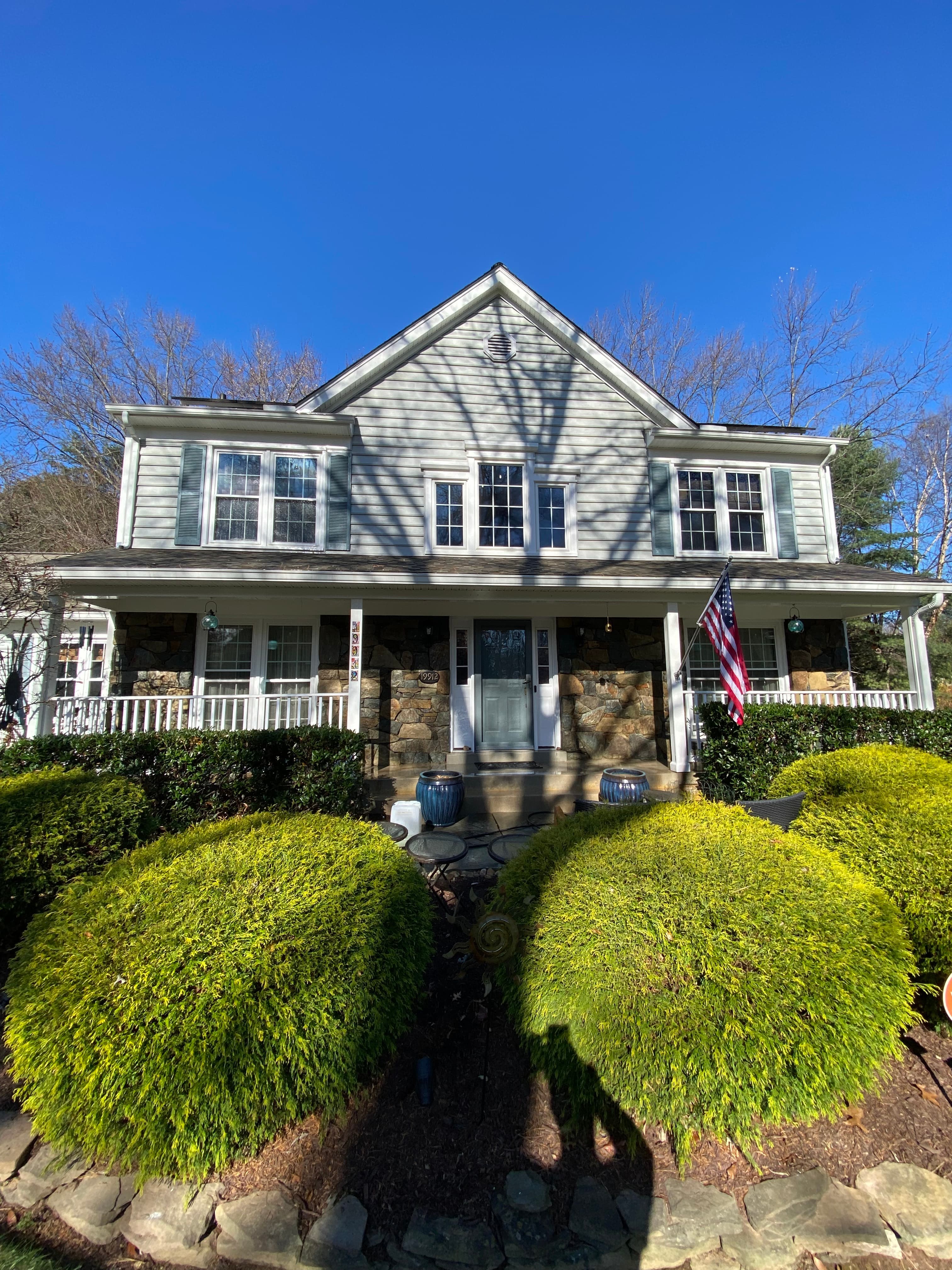 House soft washing in progress